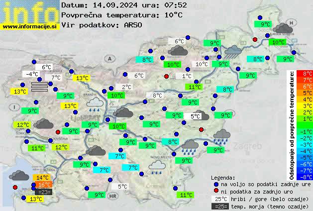 Trenutno vreme po Sloveniji