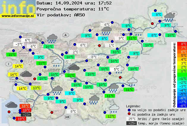 Trenutno vreme po Sloveniji