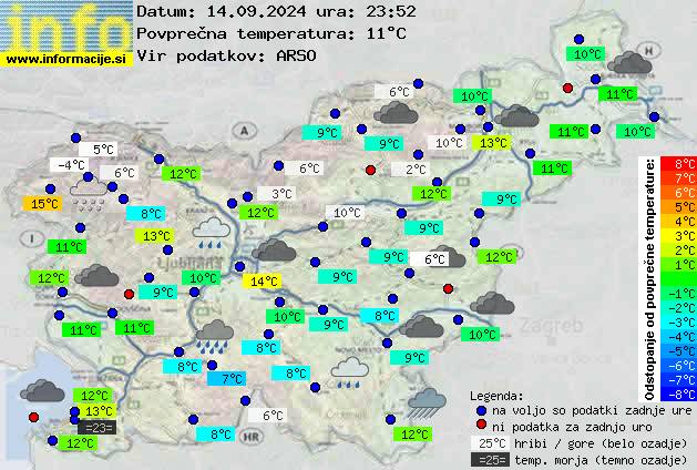 Trenutno vreme po Sloveniji