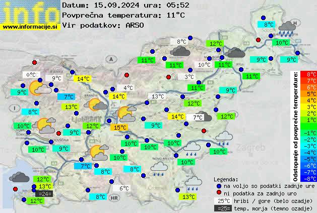 Trenutno vreme po Sloveniji