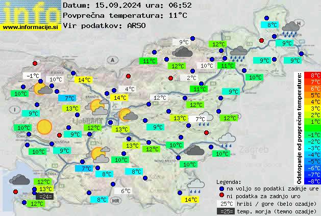 Trenutno vreme po Sloveniji