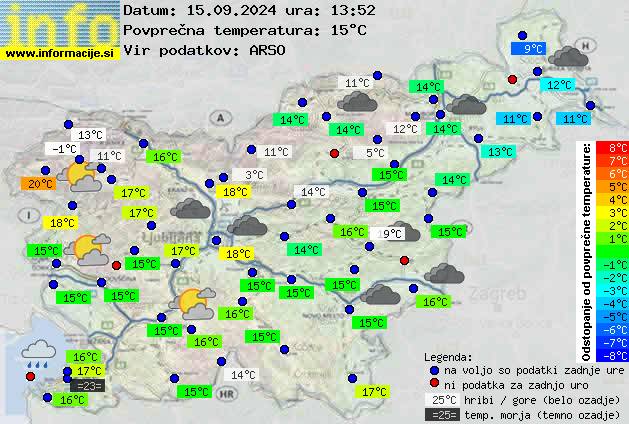 Trenutno vreme po Sloveniji