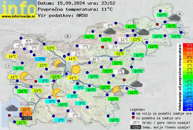 Trenutno vreme po Sloveniji