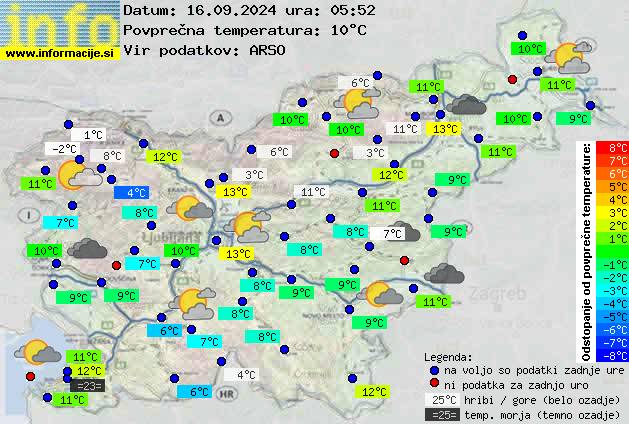 Trenutno vreme po Sloveniji