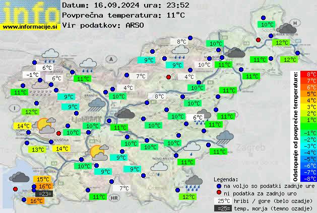 Trenutno vreme po Sloveniji