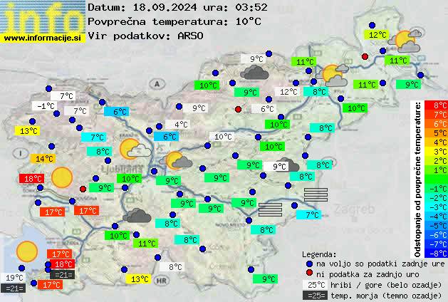 Trenutno vreme po Sloveniji