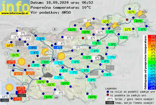 Trenutno vreme po Sloveniji