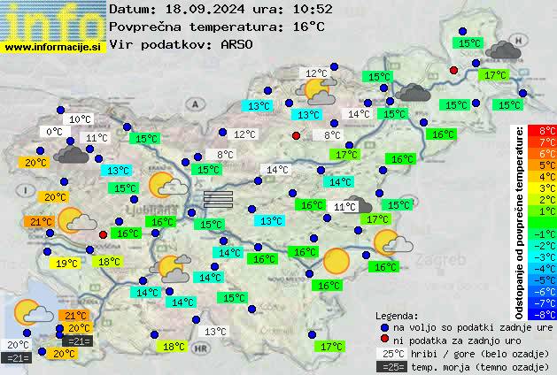 Trenutno vreme po Sloveniji