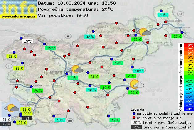 Trenutno vreme po Sloveniji