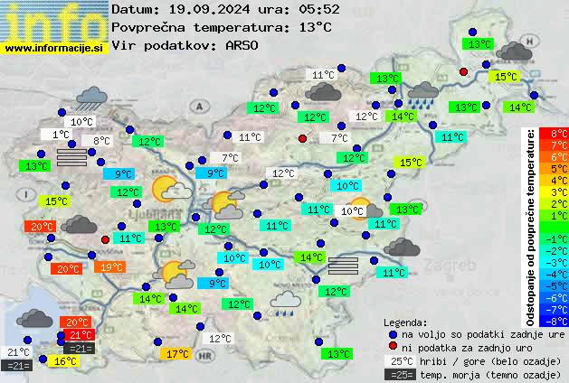 Trenutno vreme po Sloveniji