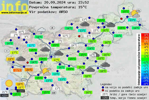 Trenutno vreme po Sloveniji