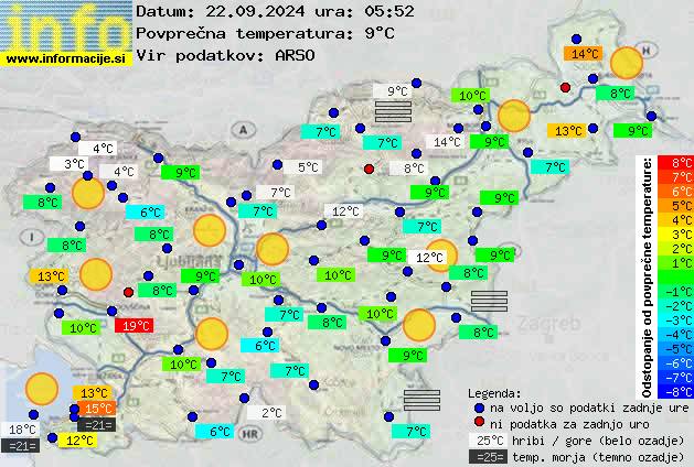 Trenutno vreme po Sloveniji