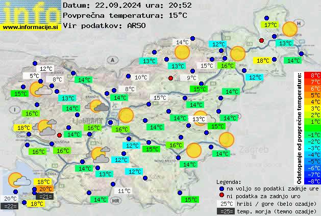 Trenutno vreme po Sloveniji