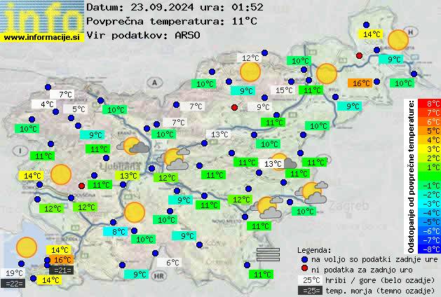 Trenutno vreme po Sloveniji