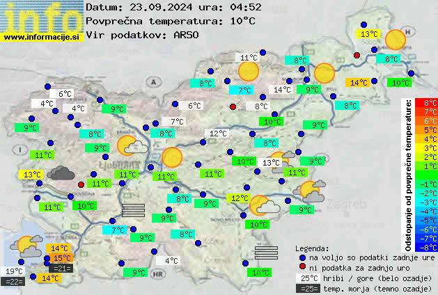 Trenutno vreme po Sloveniji