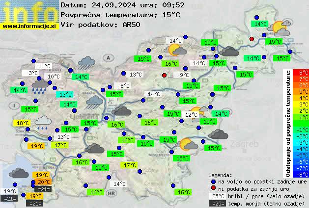 Trenutno vreme po Sloveniji