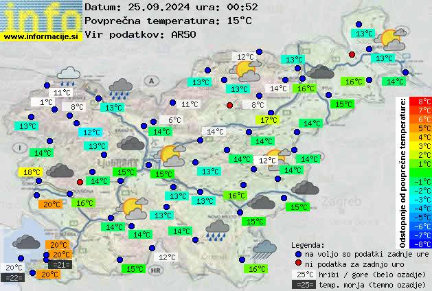 Trenutno vreme po Sloveniji