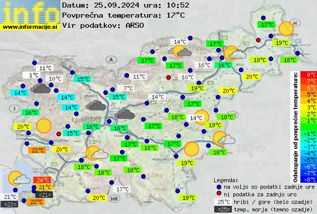 Trenutno vreme po Sloveniji