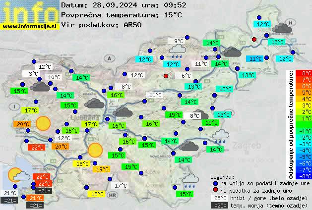 Trenutno vreme po Sloveniji