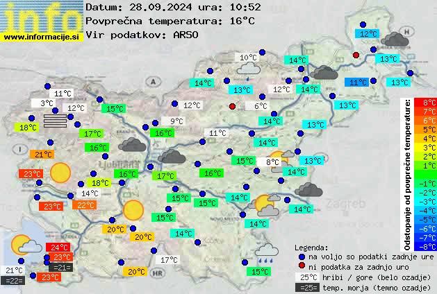 Trenutno vreme po Sloveniji