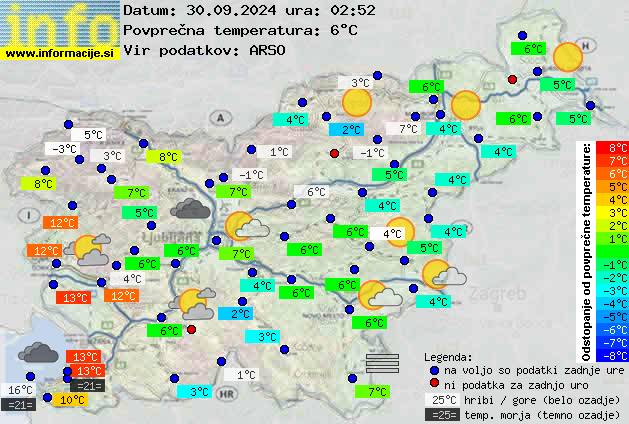 Trenutno vreme po Sloveniji