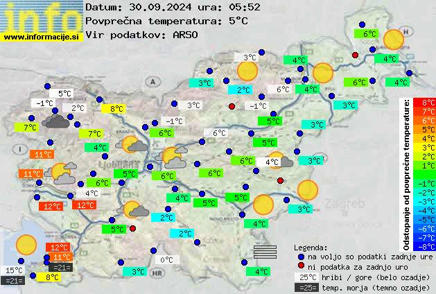 Trenutno vreme po Sloveniji