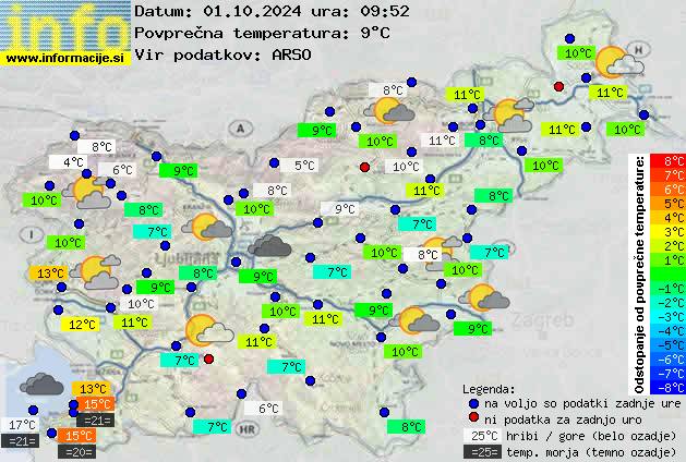 Trenutno vreme po Sloveniji