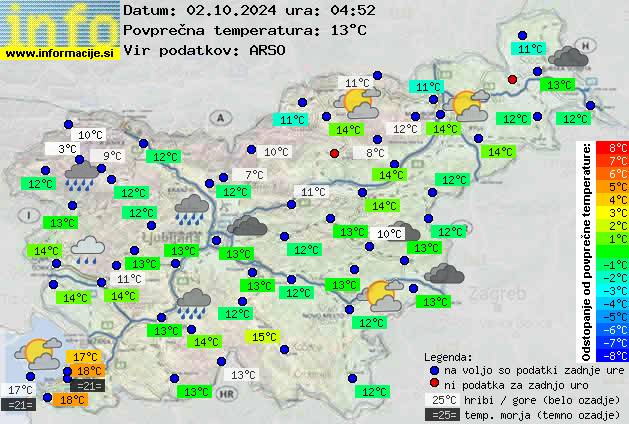 Trenutno vreme po Sloveniji