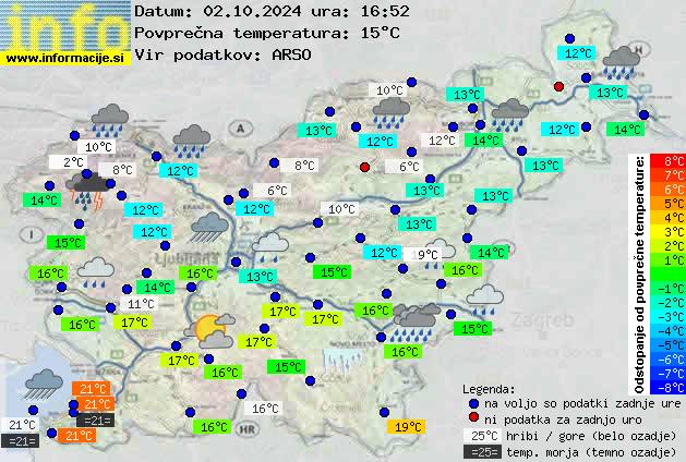 Trenutno vreme po Sloveniji