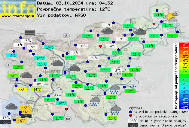 Trenutno vreme po Sloveniji