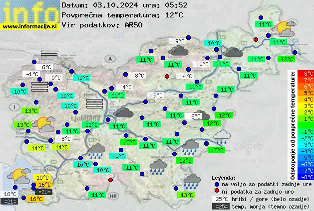 Trenutno vreme po Sloveniji