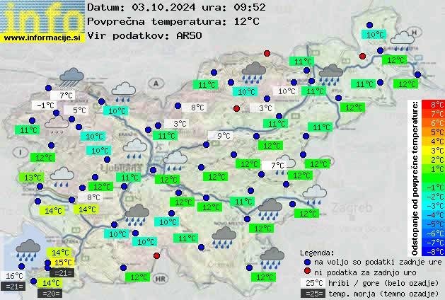 Trenutno vreme po Sloveniji