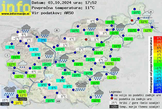 Trenutno vreme po Sloveniji