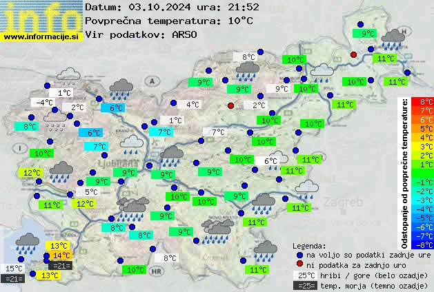 Trenutno vreme po Sloveniji