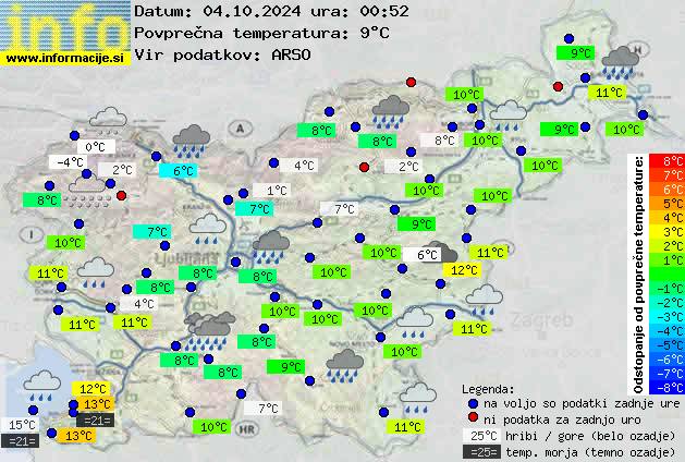 Trenutno vreme po Sloveniji