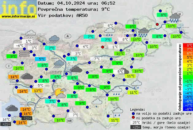 Trenutno vreme po Sloveniji