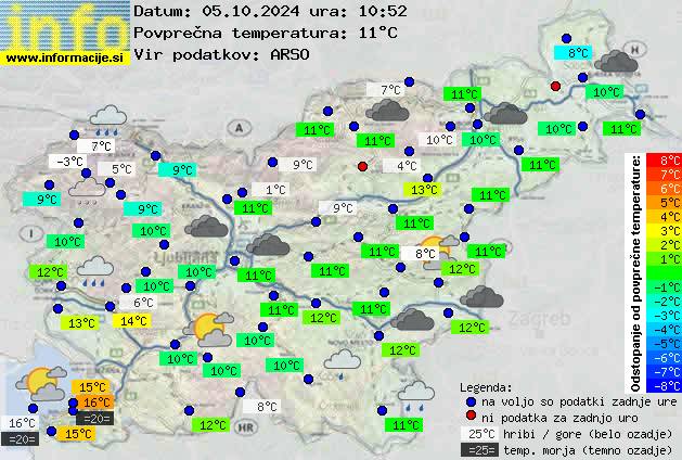 Trenutno vreme po Sloveniji