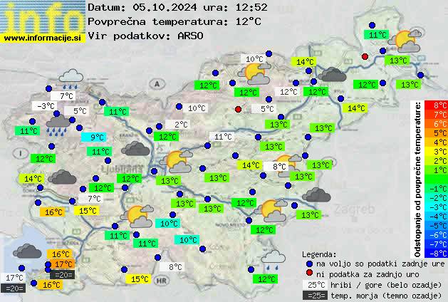 Trenutno vreme po Sloveniji