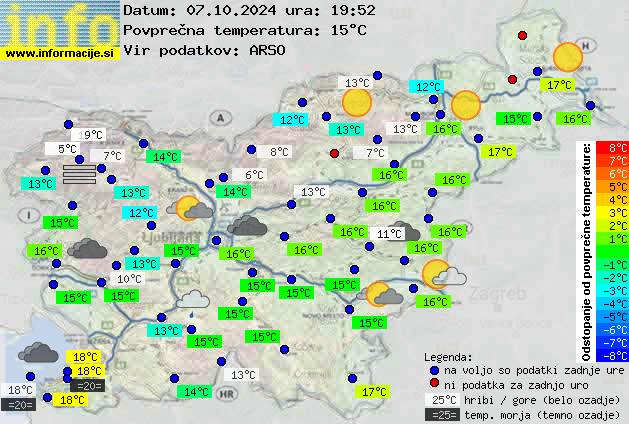 Trenutno vreme po Sloveniji