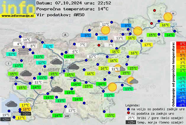 Trenutno vreme po Sloveniji