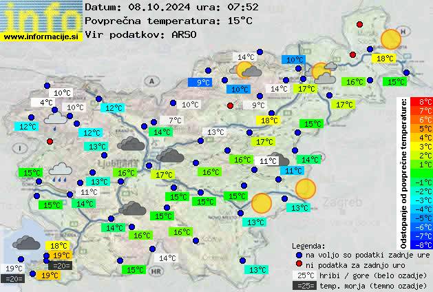 Trenutno vreme po Sloveniji