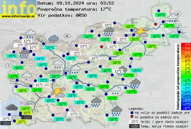 Trenutno vreme po Sloveniji