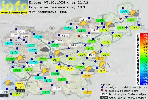 Trenutno vreme po Sloveniji