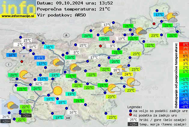 Trenutno vreme po Sloveniji