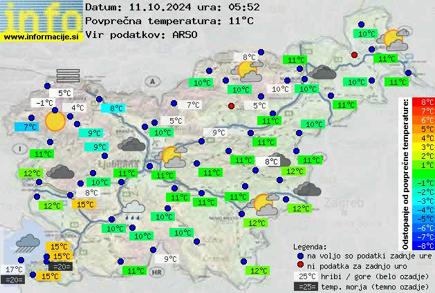 Trenutno vreme po Sloveniji