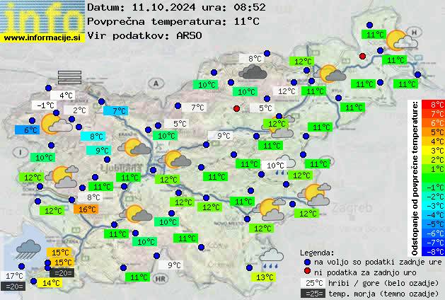 Trenutno vreme po Sloveniji