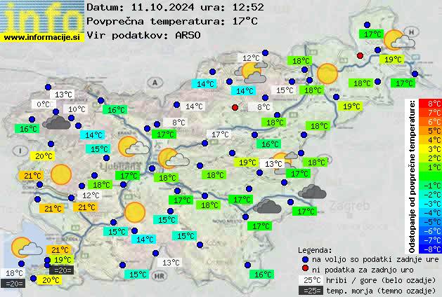 Trenutno vreme po Sloveniji