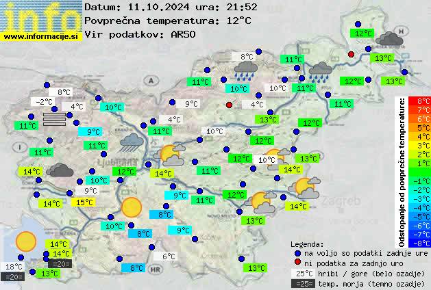 Trenutno vreme po Sloveniji