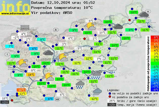 Trenutno vreme po Sloveniji