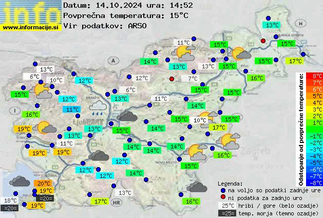 Trenutno vreme po Sloveniji